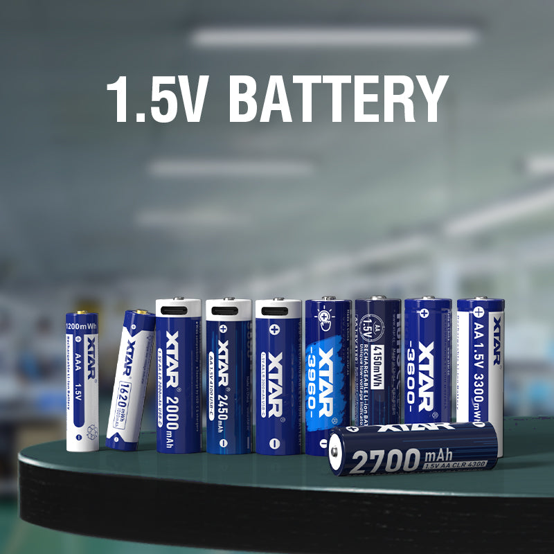 Rechargeable 1.5V AA Li-ion Batteries