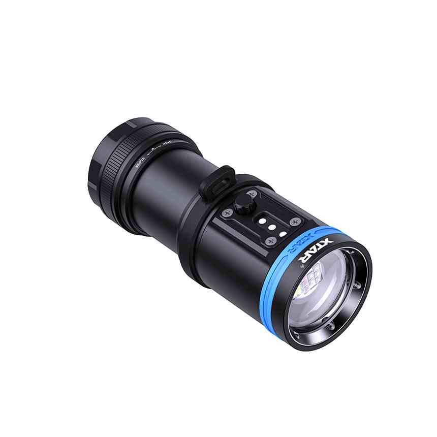 XTAR D30 4000 Lumens Scuba Diving Video Light, Multi-Color LED Underwater Flashlight with 130 Degree Wide Angle Beam, Underwater 100 Meters Diving Photography Light