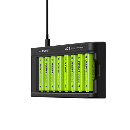 XTAR LC8 charger for 1.5V AA AAA lithium battery with Low-Voltage Indication