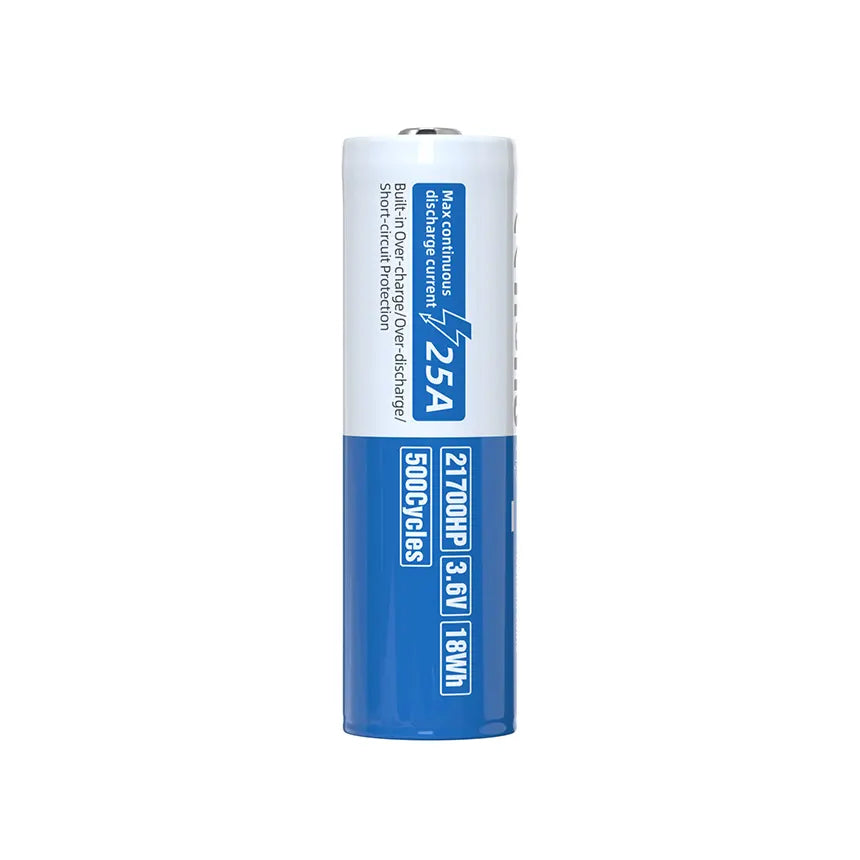 XTAR High Power Gold-Plated Protected 25A 21700HP 5000mAh Rechargeable Battery