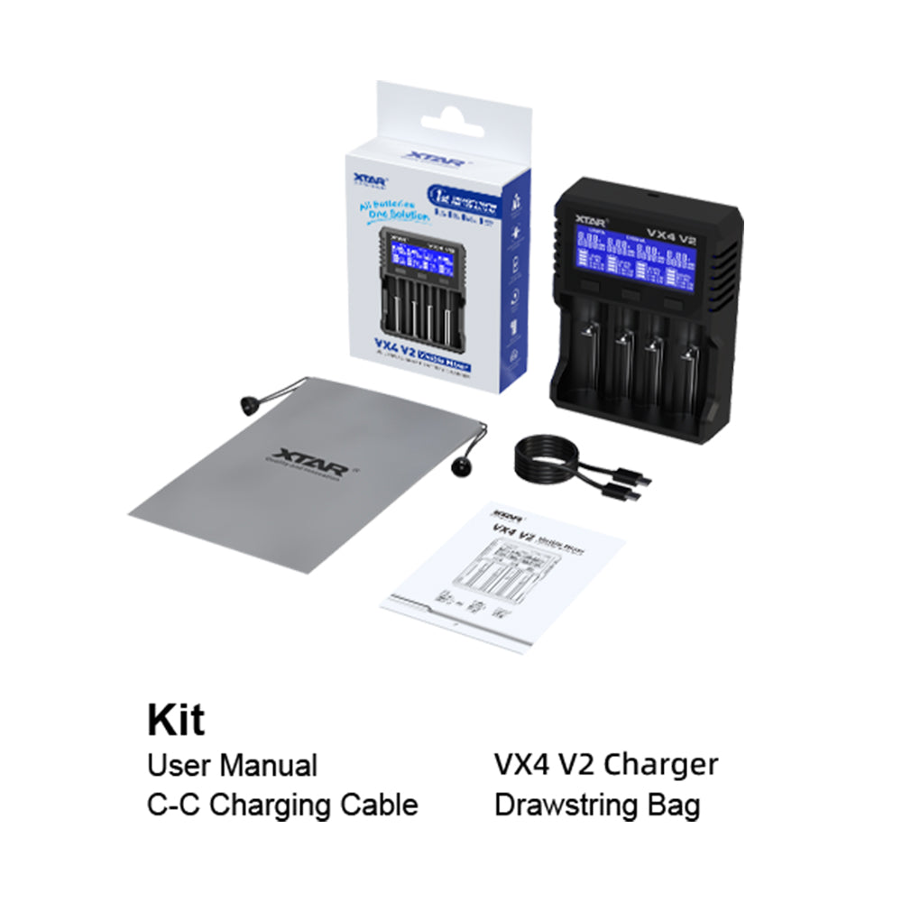 VX4 V2 Visible Mixer 1.5V 3.6V 3.7V Li Ion 3.2V LiFePO4 1.2V Ni MH Batteries Charger Battery Capacity Tester