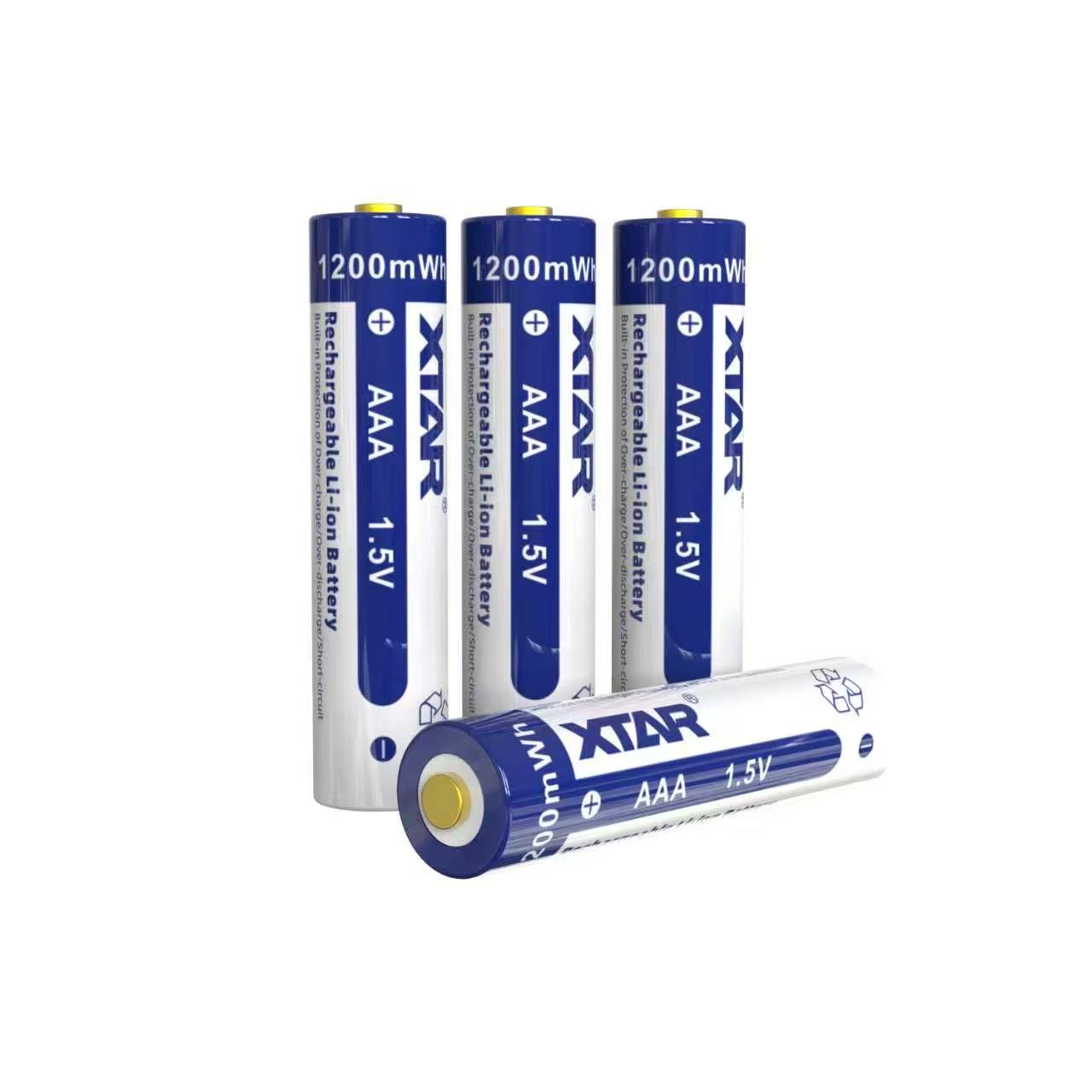 1.5V AAA 1200mWh rechargeable Li ion Battery