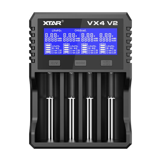 XTAR VX4 V2 Visible Mixer 1.5V/3.6V/3.7V Li-Ion 3.2V LiFePO4 1.2V Ni-MH Batteries Charger and Battery Capacity Tester