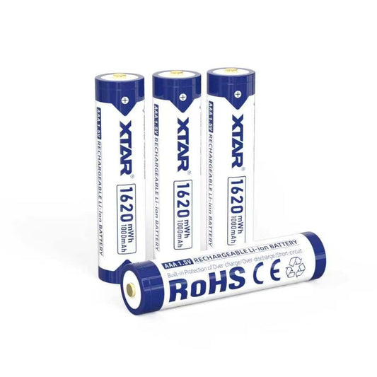 XTAR 1620mWh/1000mAh 1.5V AAA Lithium ion Battery with Low Voltage Indicator