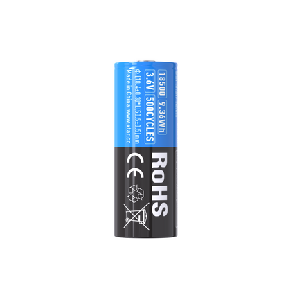 XTAR 3.6V 18500 2600mAh 4.5A Li-ion Rechargeable Protected Li-ion Battery