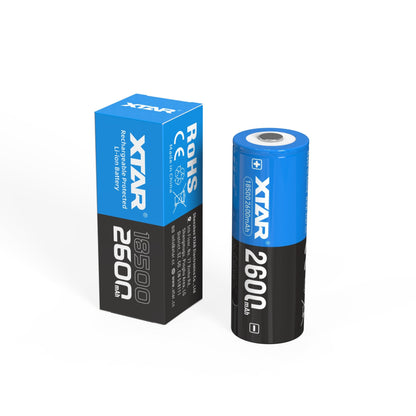 XTAR 3.6V 18500 2600mAh 4.5A Li-ion Rechargeable Protected Li-ion Battery
