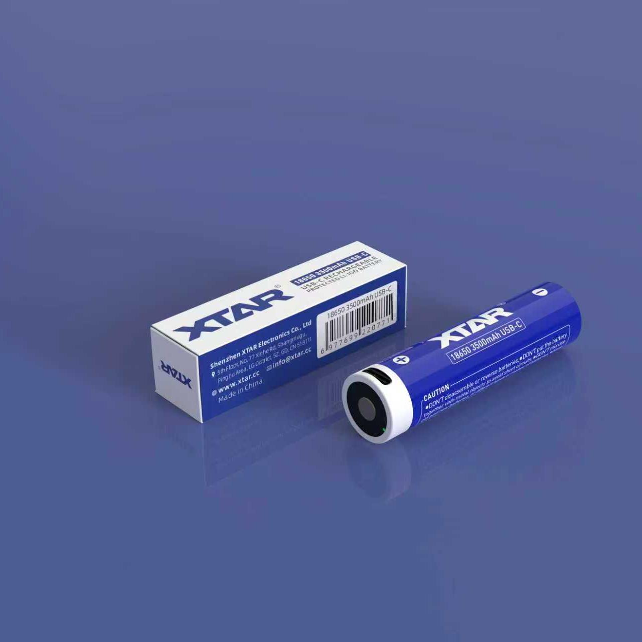 XTAR 3.6V 18650 3500mAh USB-C 10A Li-ion Rechargeable Li-ion Battery