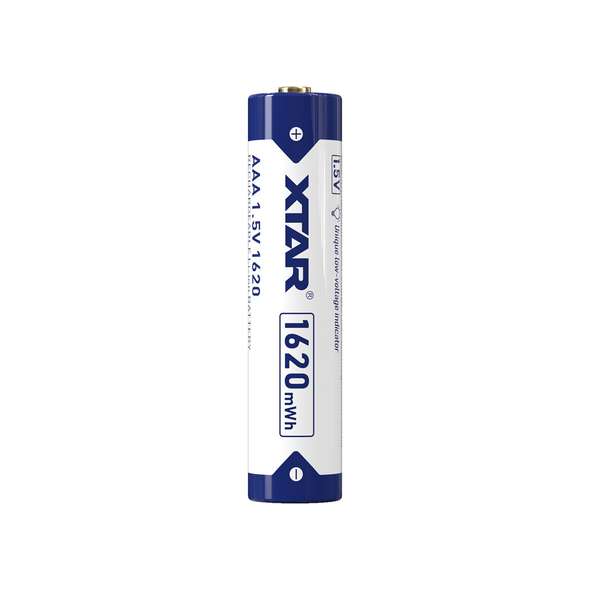 XTAR 1620mWh/1000mAh 1.5V AAA Lithium ion Battery with Low Voltage Indicator
