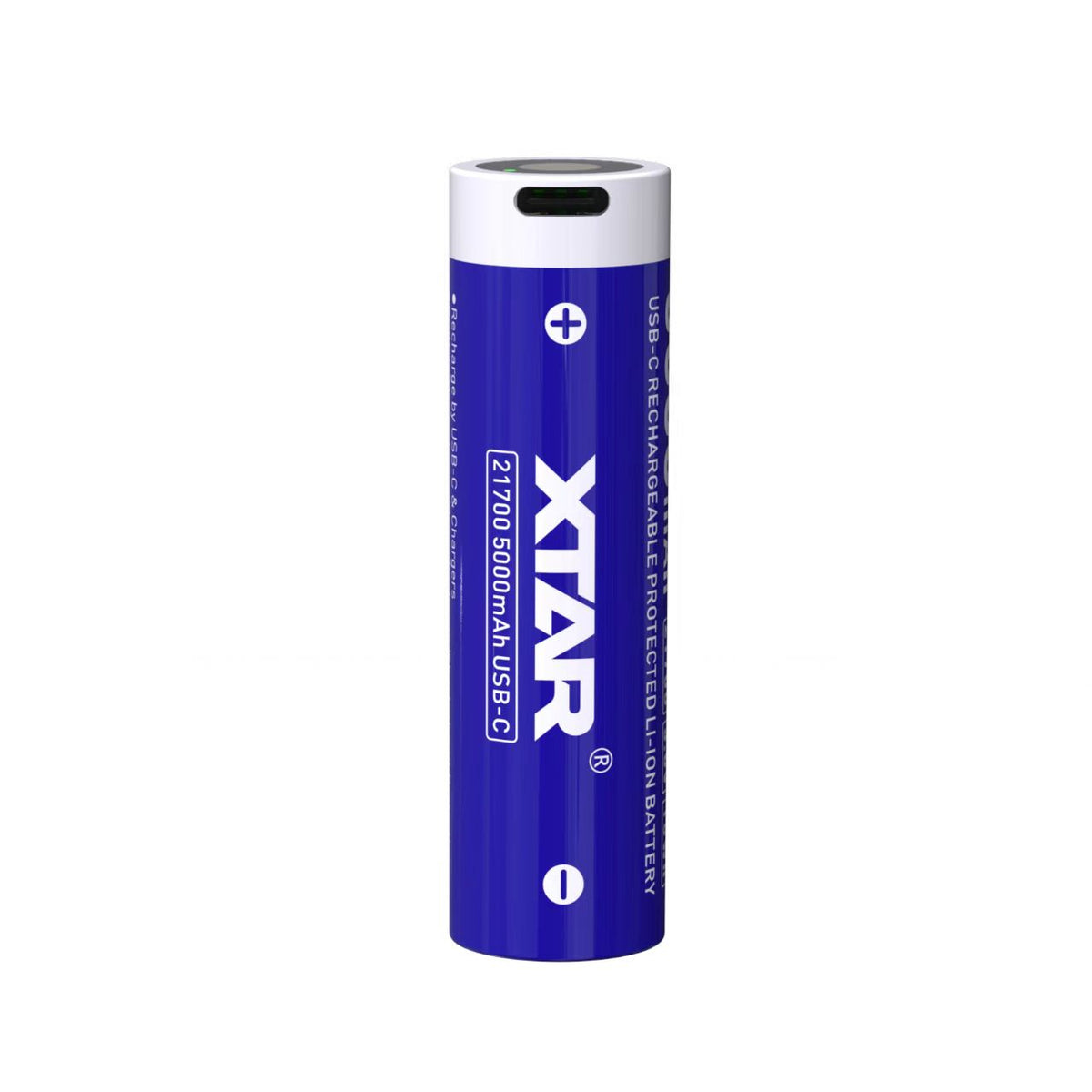 21700 5000mAh USB C Rechargeable Protected Li ion Battery