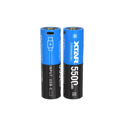 XTAR 3.6V 21700 5500mAh USB-C Rechargeable Protected Li-ion Battery