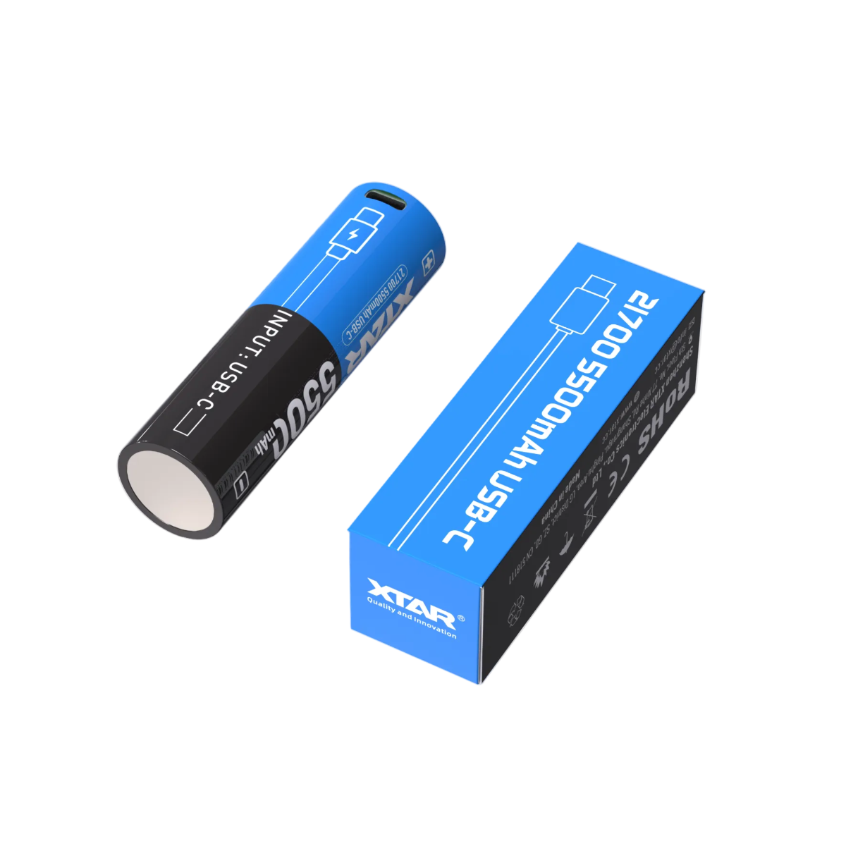 XTAR 3.6V 21700 5500mAh USB-C Rechargeable Protected Li-ion Battery