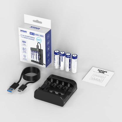 XTAR L4 Charger for 1.5V lithium & 1.2V NIMH AA/AAA Batteries