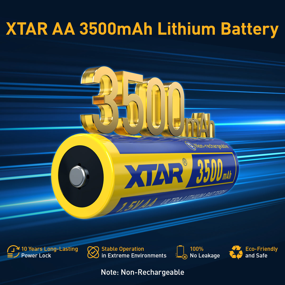 XTAR Ultra 3500D 1.5V AA Lithium Non-Rechargeable Battery for Blink Camera