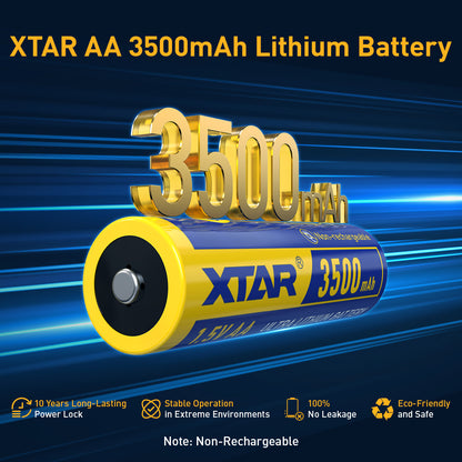 XTAR Ultra 3500D 1.5V AA Lithium Non-Rechargeable Battery for Blink Camera