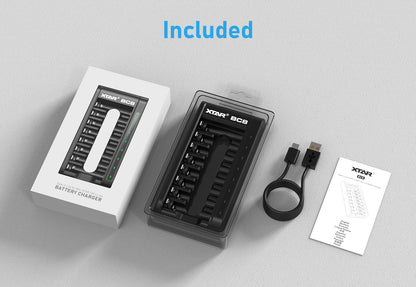 XTAR BC8 USB-C 18W 1.5V and 1.2V AA & AAA Battery Charger