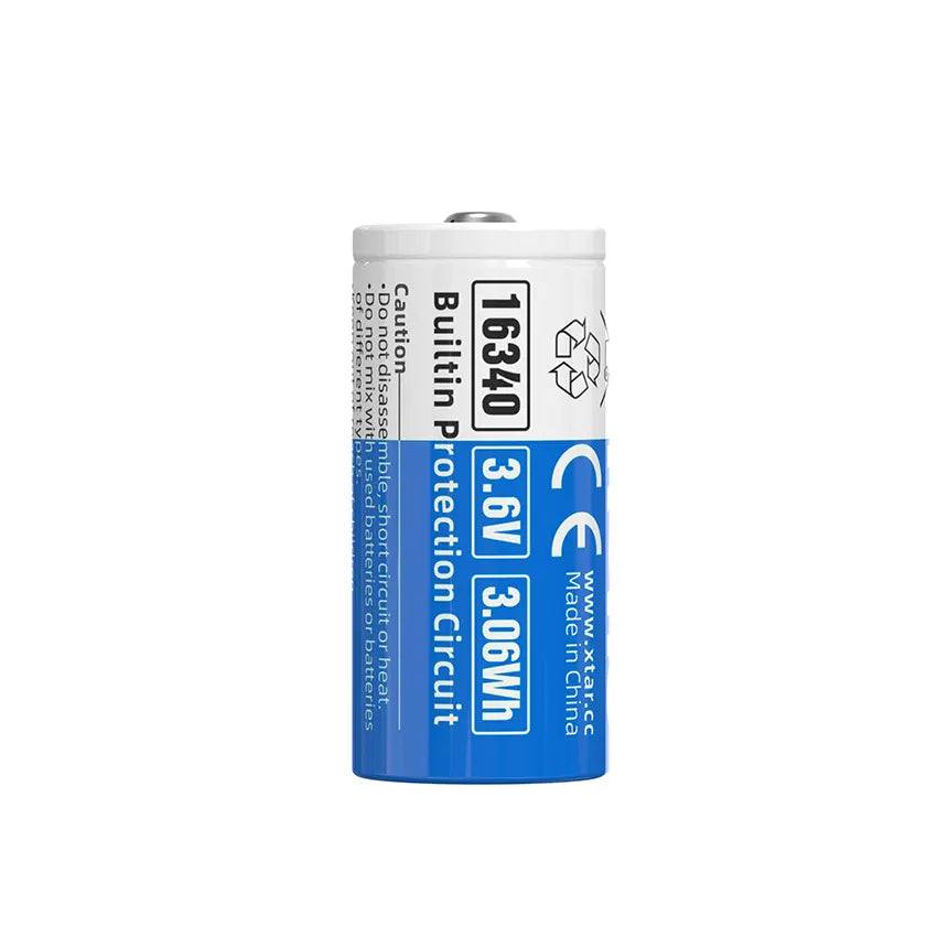 XTAR 2.5A 16340 850mAh Protected Rechargeable Li-ion Battery for IR viewers Flashlight torch Digital camera Laser Rangefinders Thermal imaging night vision