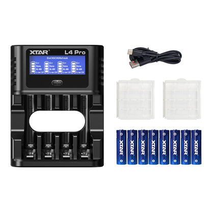 XTAR L4 Pro Smart Charger for AA/AAA 1.2V NI-MH and 1.5V Lithium battery