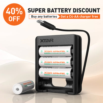 XTAR 1.5V AA 3200mWh Rechargeable Li-ion Battery