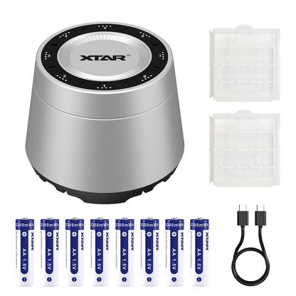 XTAR L8 BOX 8-Slot Rechargeable Battery Charger for AA/AAA 1.5V Li-ion and 1.2V NI-MH Batteries