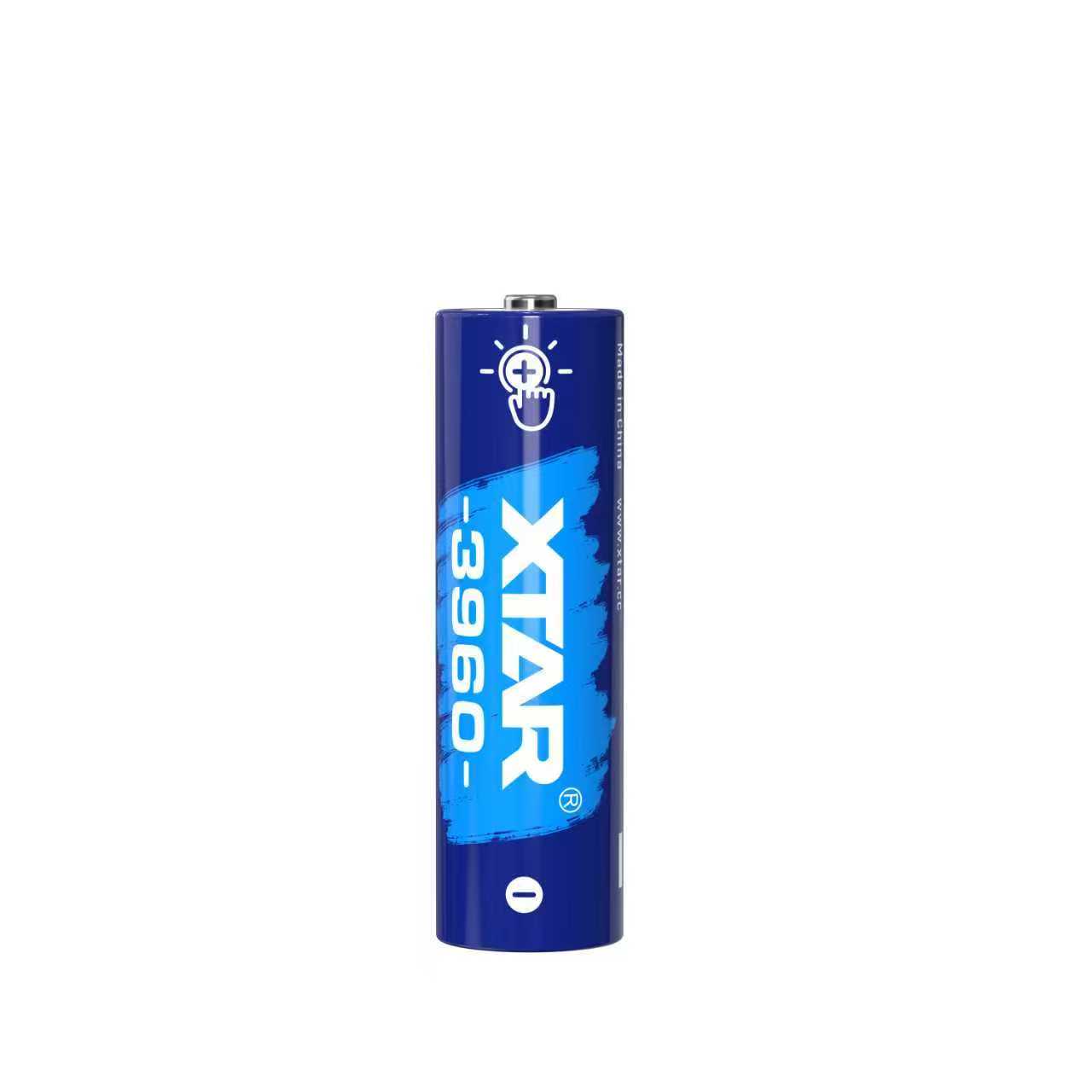 XTAR 1.5V AA 3960 Rechargeable Li-ion Battery, Industry-First AA Battery with Touch-Activated LED Power Indicator