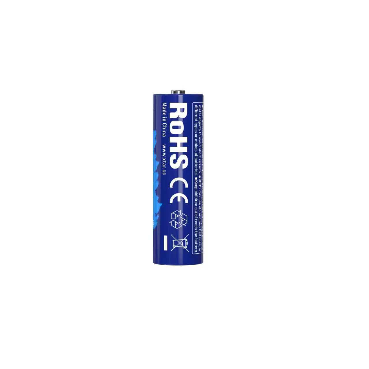 XTAR 1.5V AA 3960 Rechargeable Li-ion Battery, Industry-First AA Battery with Touch-Activated LED Power Indicator