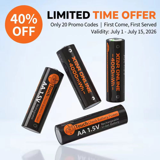 XTAR 1.5V AA 4000mWh Rechargeable Li-ion Battery, with C4-AA charger