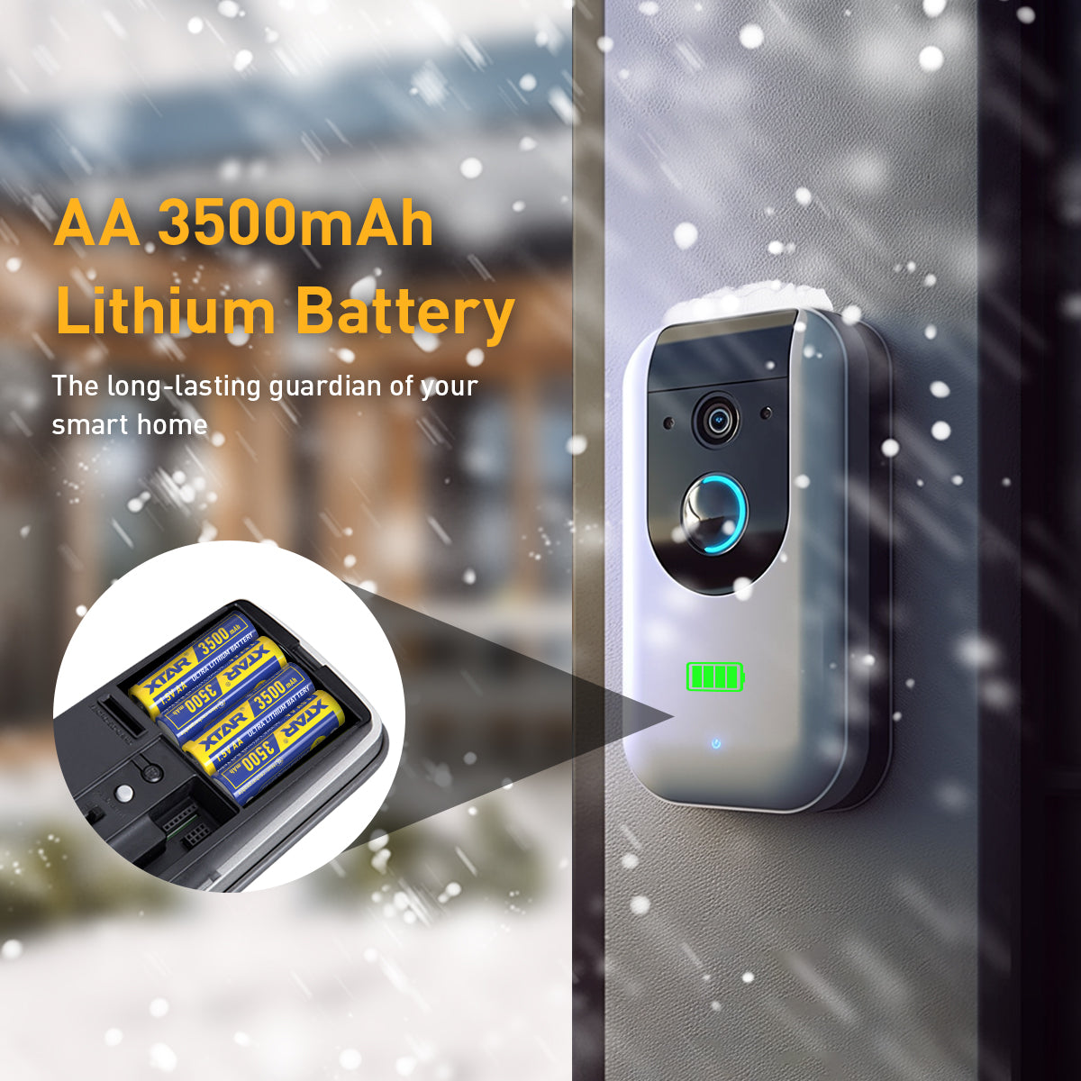 XTAR Ultra 3500D 1.5V AA Lithium Non-Rechargeable Battery for Blink Camera