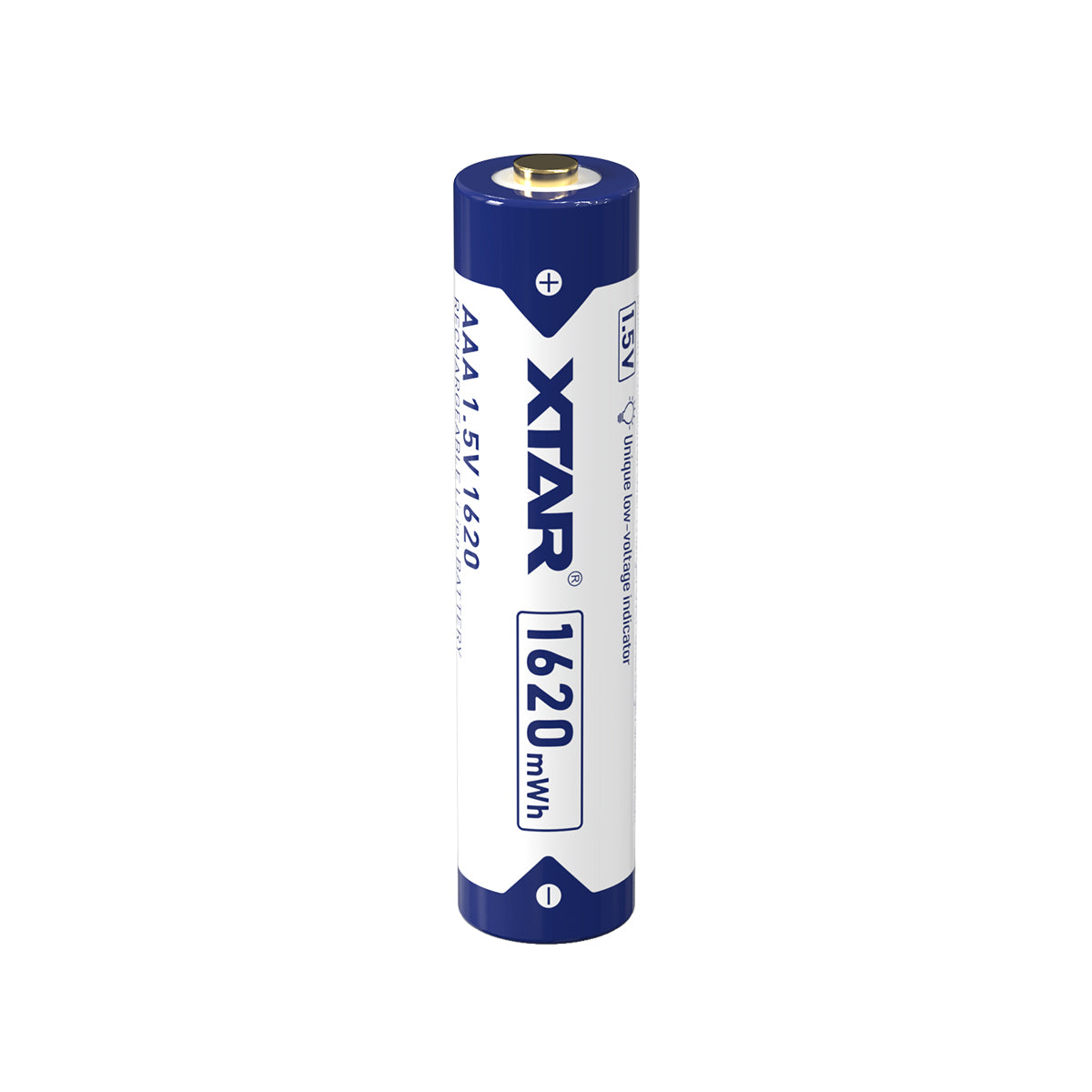 XTAR 1620mWh/1000mAh 1.5V AAA Lithium ion Battery with Low Voltage Indicator