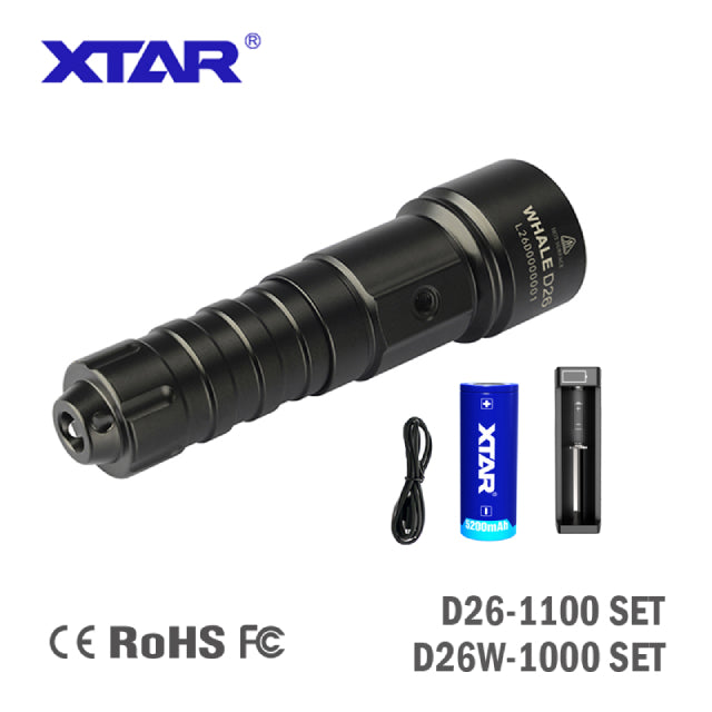 XTAR WHALE D26 1100lm Cold Light Diving Flashlight