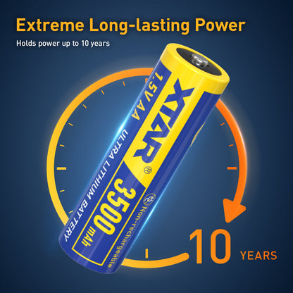 XTAR Ultra 3500D 1.5V AA Lithium Non-Rechargeable Battery for Blink Camera