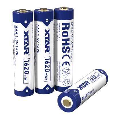 XTAR 1620mWh/1000mAh 1.5V AAA Lithium ion Battery with Low Voltage Indicator