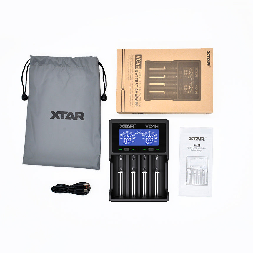 XTAR VC4H Charger -Manually select 2A/1A/0.5A