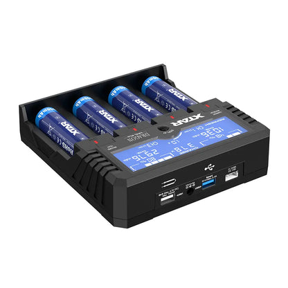 XTAR Dragon VP4L Plus Charger 4-Slots Intelligent Universal Battery Charger Analyzer tester for 14500 18650 21700 26650 32650 AAA AA C D Batteries 11.1V /3S Battery Pack