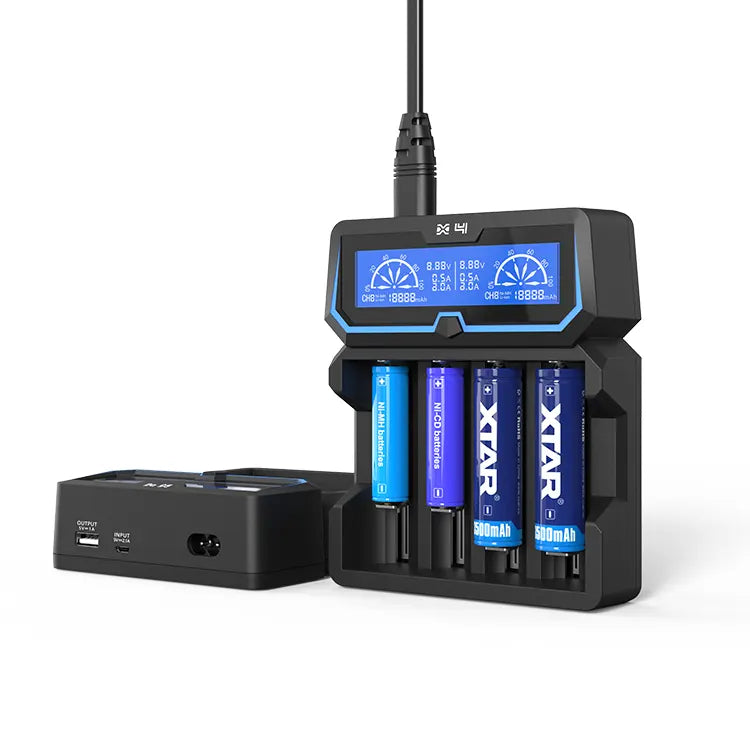 X4 Dual Input LCD Display Fast Battery Charger Li ion Ni MH Battery
