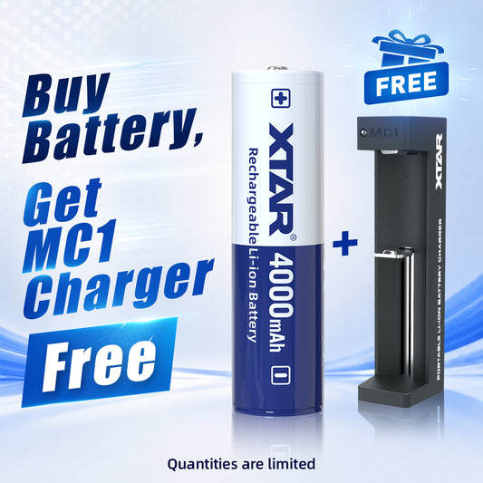 XTAR High Capacity 3.6V 18650 4000mAh 10A Protected Lithium ion Battery
