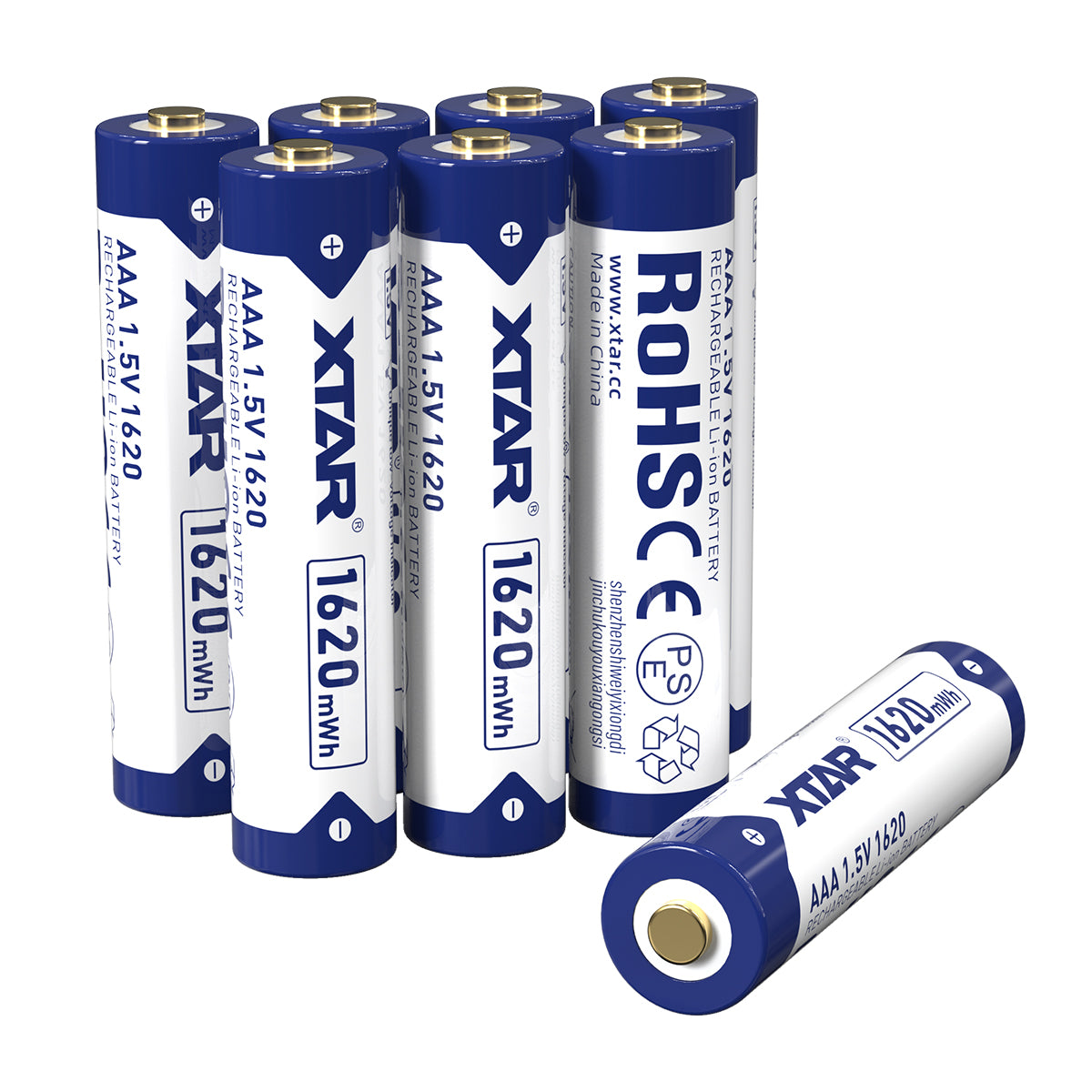 XTAR 1620mWh/1000mAh 1.5V AAA Lithium ion Battery with Low Voltage Indicator