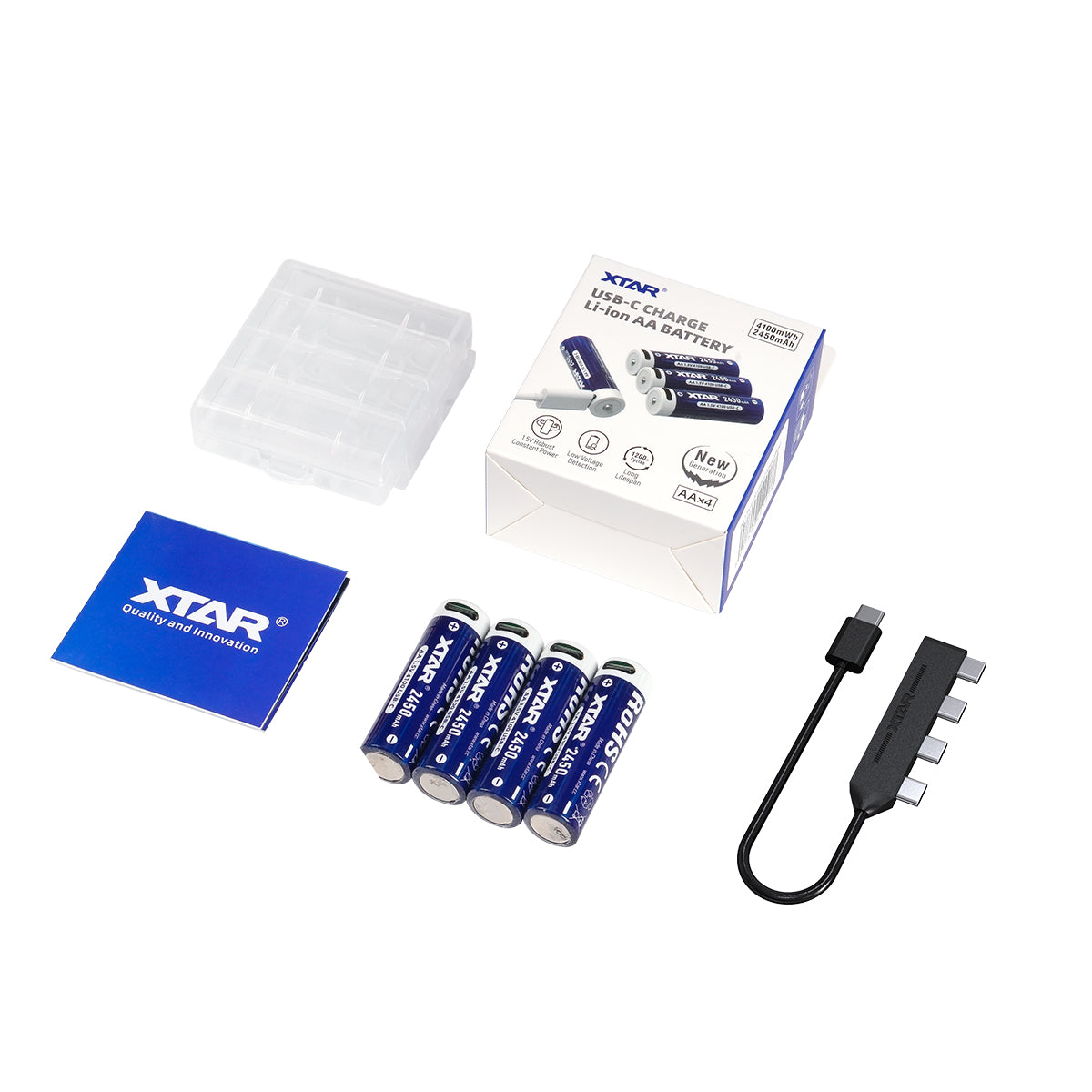 AA Lithium 4100mWh 2450mAh USB C Battery Low Voltage Indicator