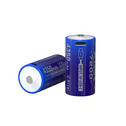 1.5V C-size Lithium 7200mWh batteries 2-pack, Rechargeable lithium battery