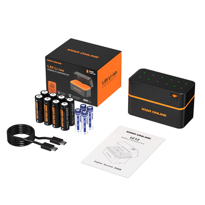 XTAR LC12 12-slots Li-ion AA/AAA Battery Charger & Storage box