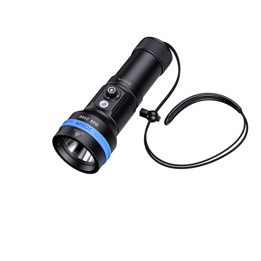 XTAR D26 2500 Lumens 18650/26650 Battery IPX8 Scuba Dive Light Waterproof Diving Torch Submarine Diving Lights Underwater 100 Meters Cave Wreck Diving Flashlight