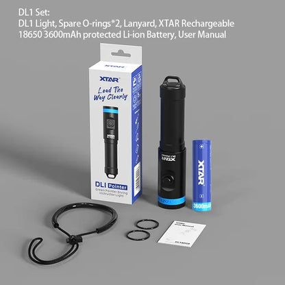 XTAR DL1 Pointer Dive Light 2000M Ultra Long Green Beam Diving Laser Flashlight for Diving teaching