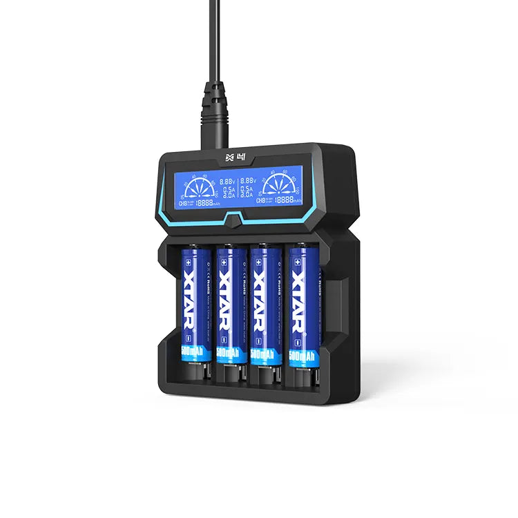 XTAR X4 Dual Input LCD Display Fast Battery Charger For Li-ion/ Ni-MH Battery