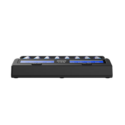XTAR VC8 Type-C 8 bay intelligent lithium ion battery charger LCD Display for 3.6V 3.7V Li-ion 1.2V Ni-MH C Batteries