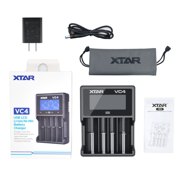 XTAR VC4 LCD 3.6V/3.7V Li-ion & 1.2V NiMH Battery Charger