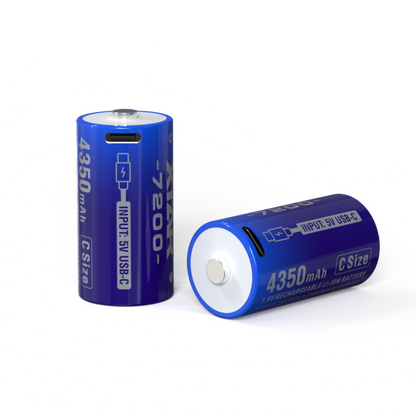 1.5V C-size Lithium 7200mWh batteries 2-pack, Rechargeable lithium battery