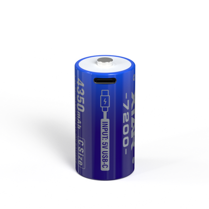1.5V C-size Lithium 7200mWh batteries 2-pack, Rechargeable lithium battery