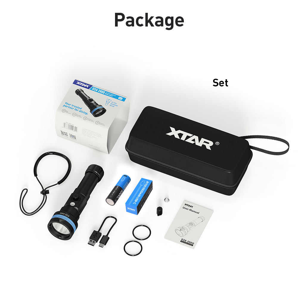 XTAR D26 2800 lumens Diving Flashlight
