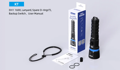 XTAR Hunter DH1 1600 Lumens Dive Light Underwater Spearfishing Flashlight