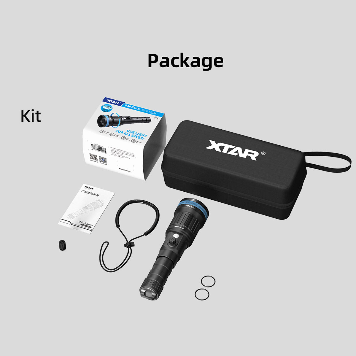 XTAR D40 ZOOM 1600 lumens Adjustable Beam Dive Light – XTAR
