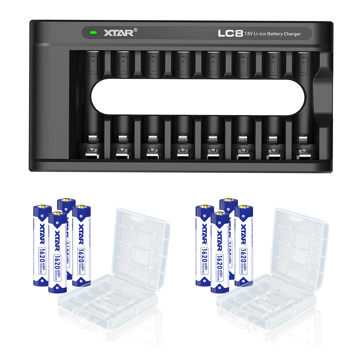 XTAR LC8 charger for 1.5V AA AAA lithium battery with Low-Voltage Indication